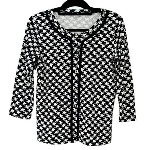 Rafaella black and white print cardigan